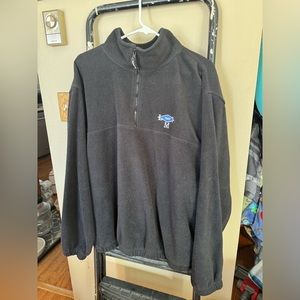 3/4 zip fleece jacket/sweatshirt, has a logo on it, like new, black